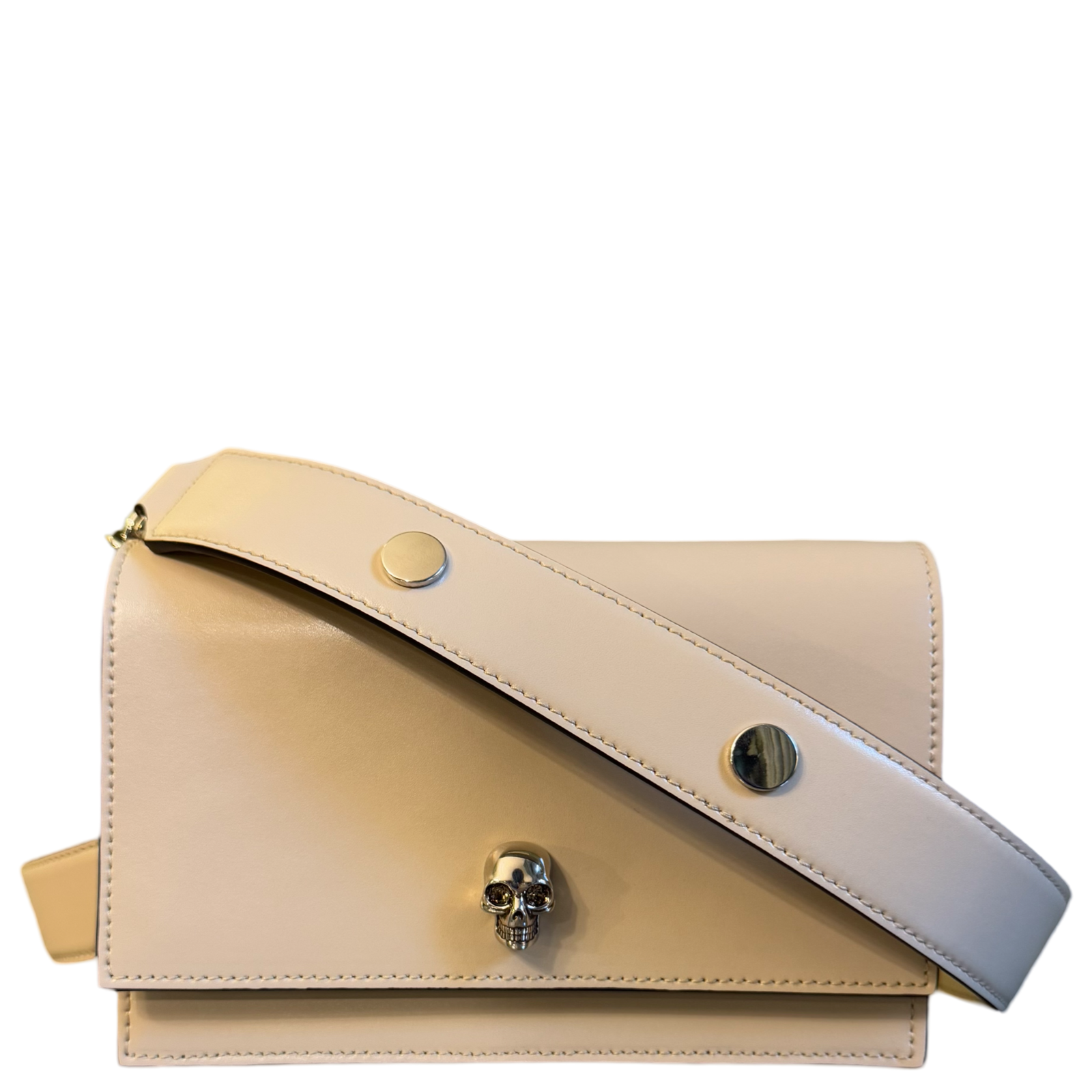 ALEXANDER MCQUEEN BEIGE SMALL SKULL SHOULDER BAG