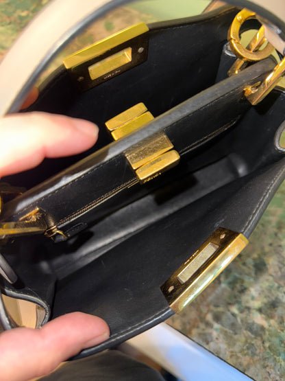 FENDI TAUPE SMALL PEEKABOO HANDBAG
