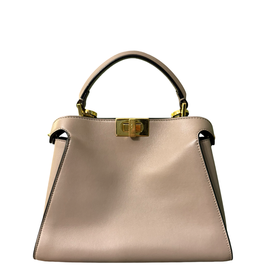 FENDI TAUPE SMALL PEEKABOO HANDBAG