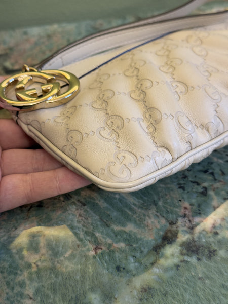 GUCCI CREAM GUCCISSIMA MINI POCHETTE