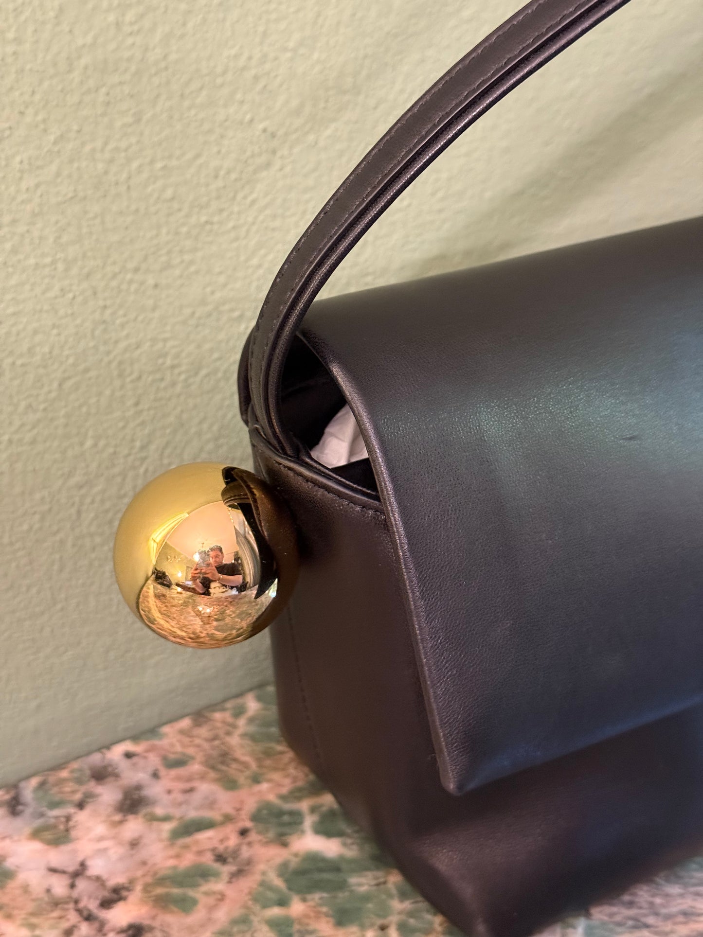 JAQUEMUS BLACK LE ROND CARRÉ SHOULDER BAG