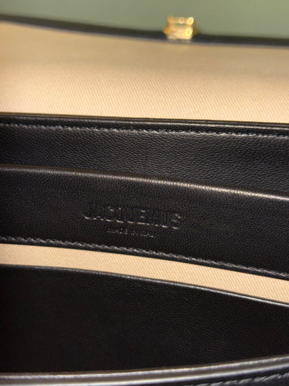 JAQUEMUS BLACK LE ROND CARRÉ SHOULDER BAG