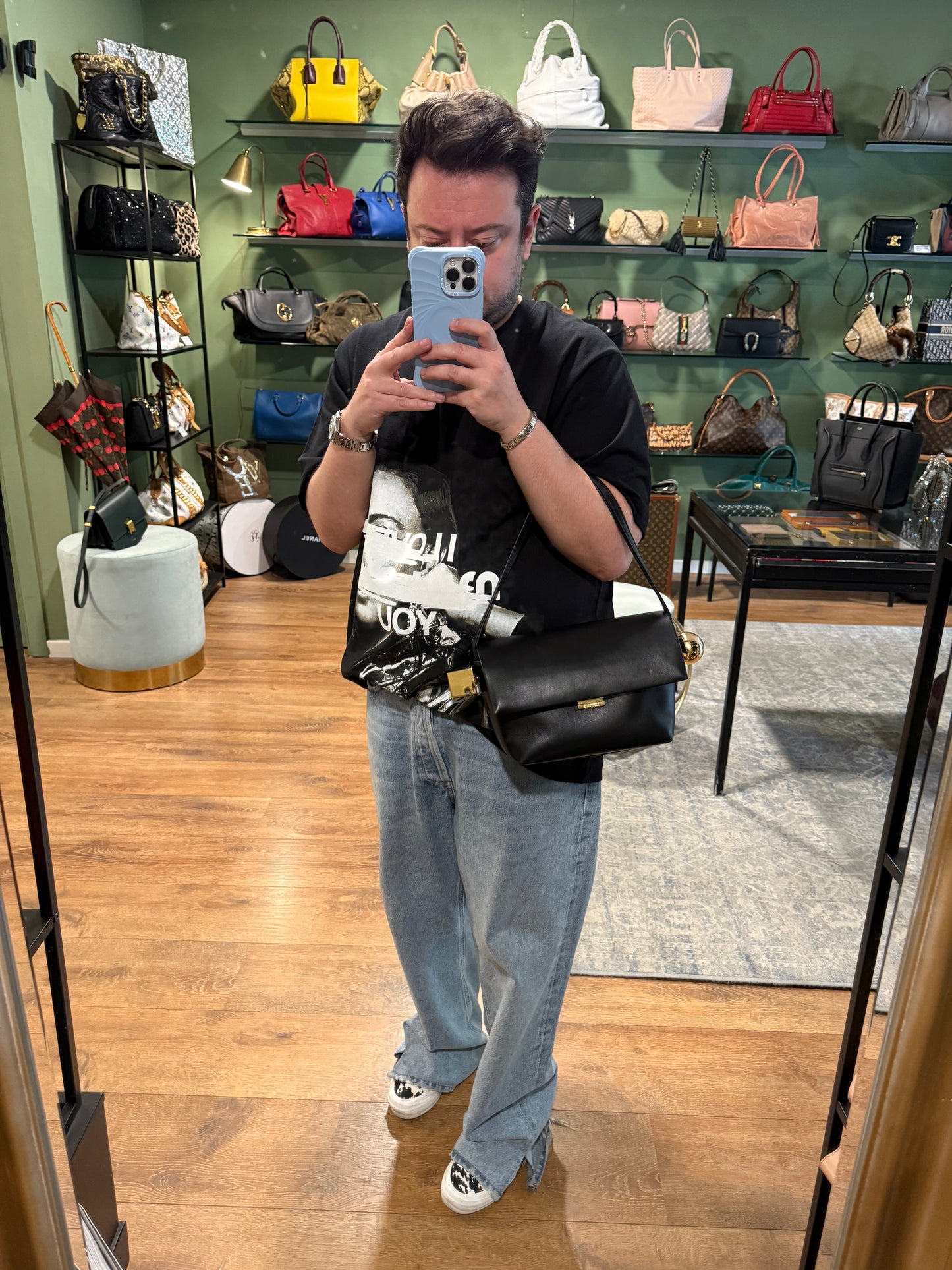 JAQUEMUS BLACK LE ROND CARRÉ SHOULDER BAG