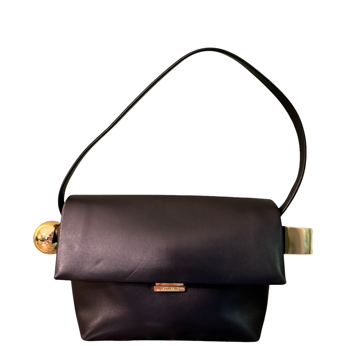 JAQUEMUS BLACK LE ROND CARRÉ SHOULDER BAG