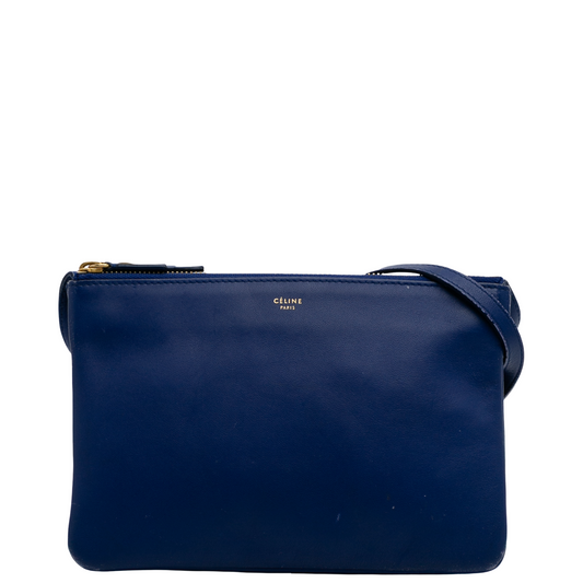 CELINE BLUE SMALL TRIO CROSSBODY BAG
