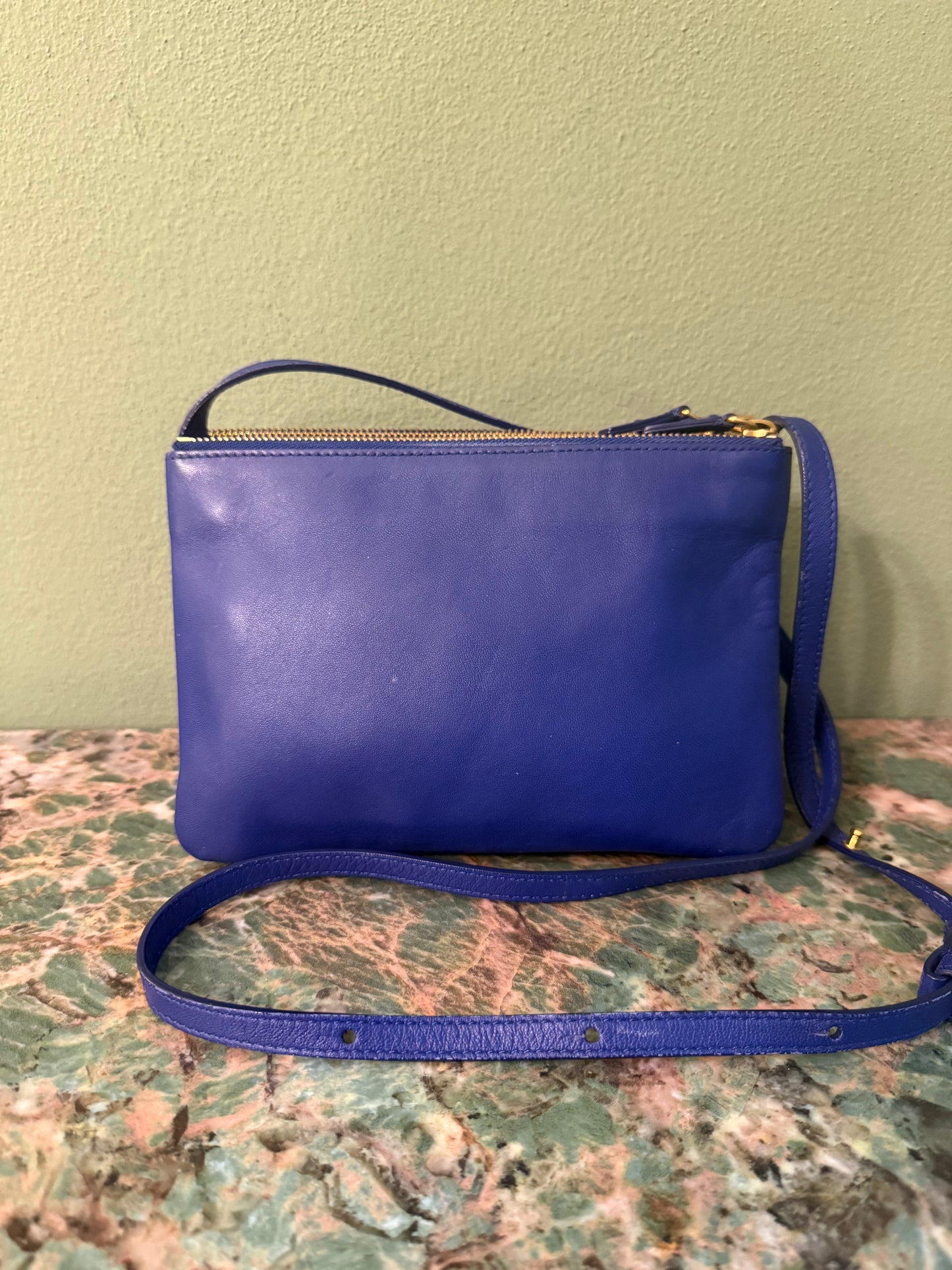 CELINE BLUE SMALL TRIO CROSSBODY BAG