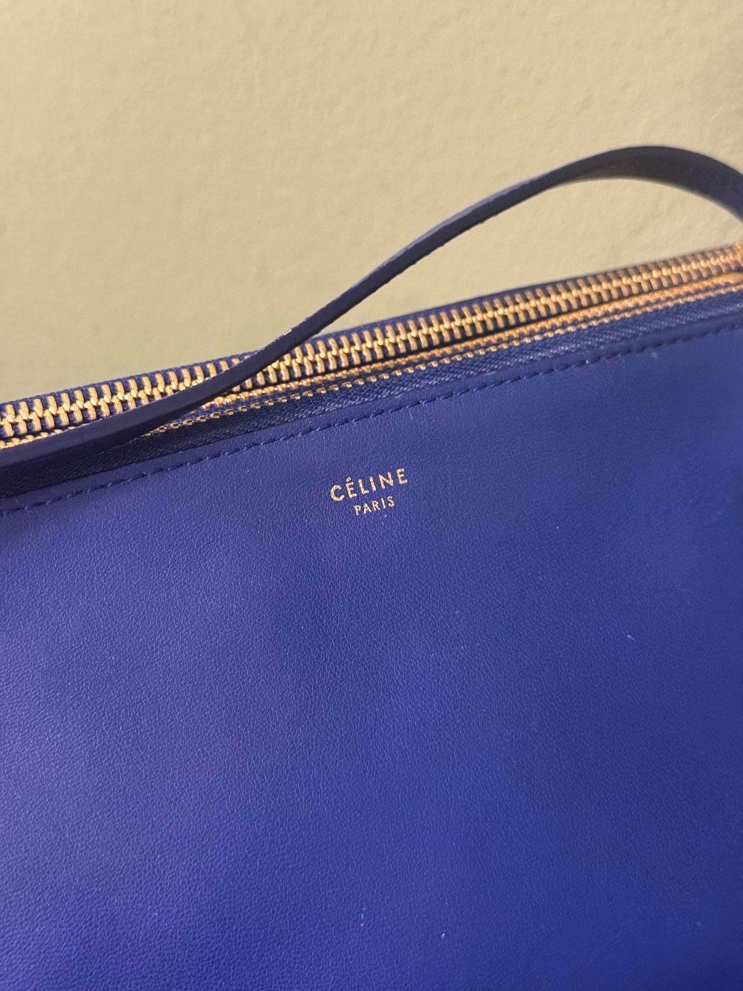 CELINE BLUE SMALL TRIO CROSSBODY BAG