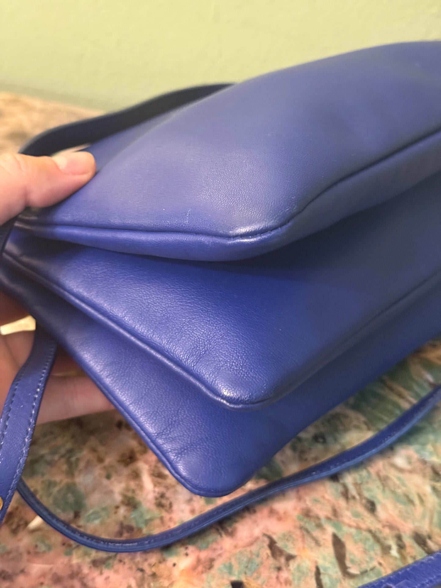 CELINE BLUE SMALL TRIO CROSSBODY BAG