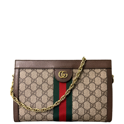 GUCCI GG SUPREME OPHIDIA CHAIN POCHETTE