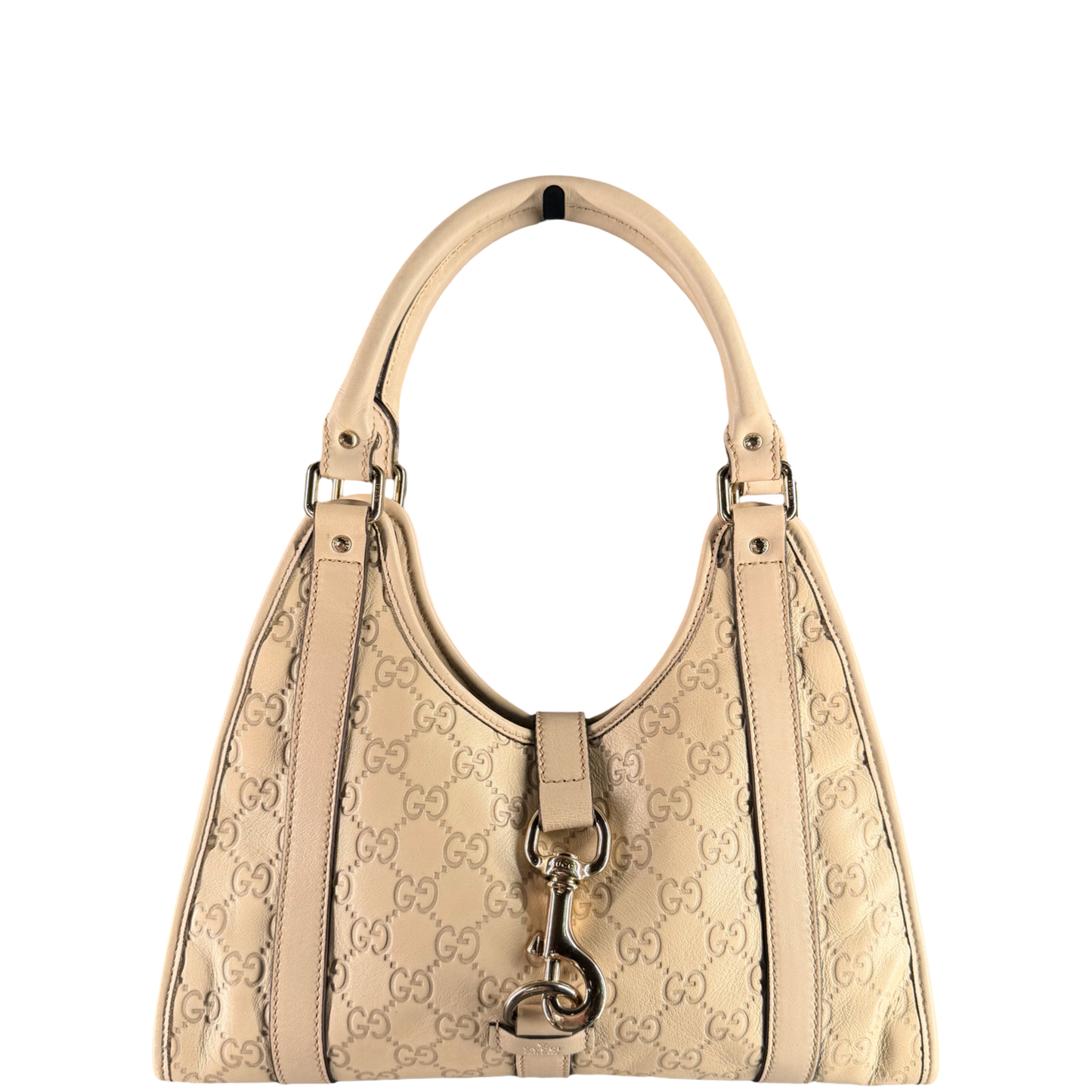 GUCCI CREAM GUCCISSIMA JACKIE BARDOT SHOULDER BAG
