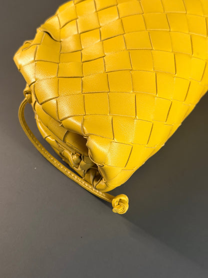 BOTTEGA VENETA MUSTARD YELLOW MINI POUCH CROSSBODY BAG
