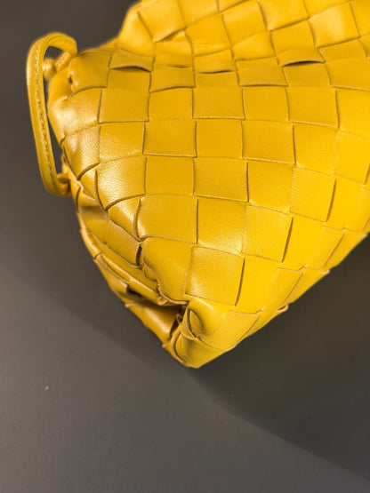 BOTTEGA VENETA MUSTARD YELLOW MINI POUCH CROSSBODY BAG