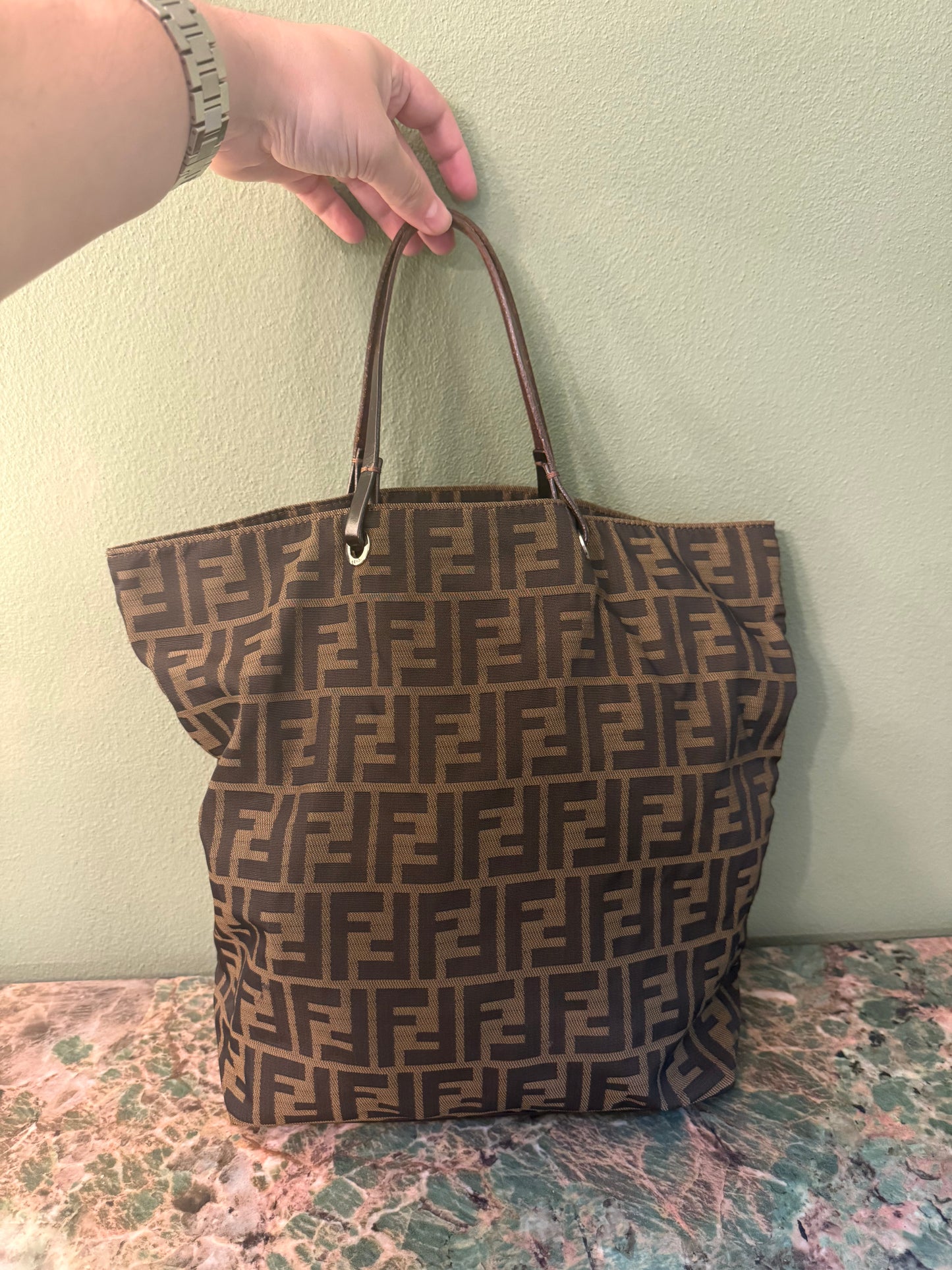 FENDI ZUCCA SMALL SHOPPING TOTE