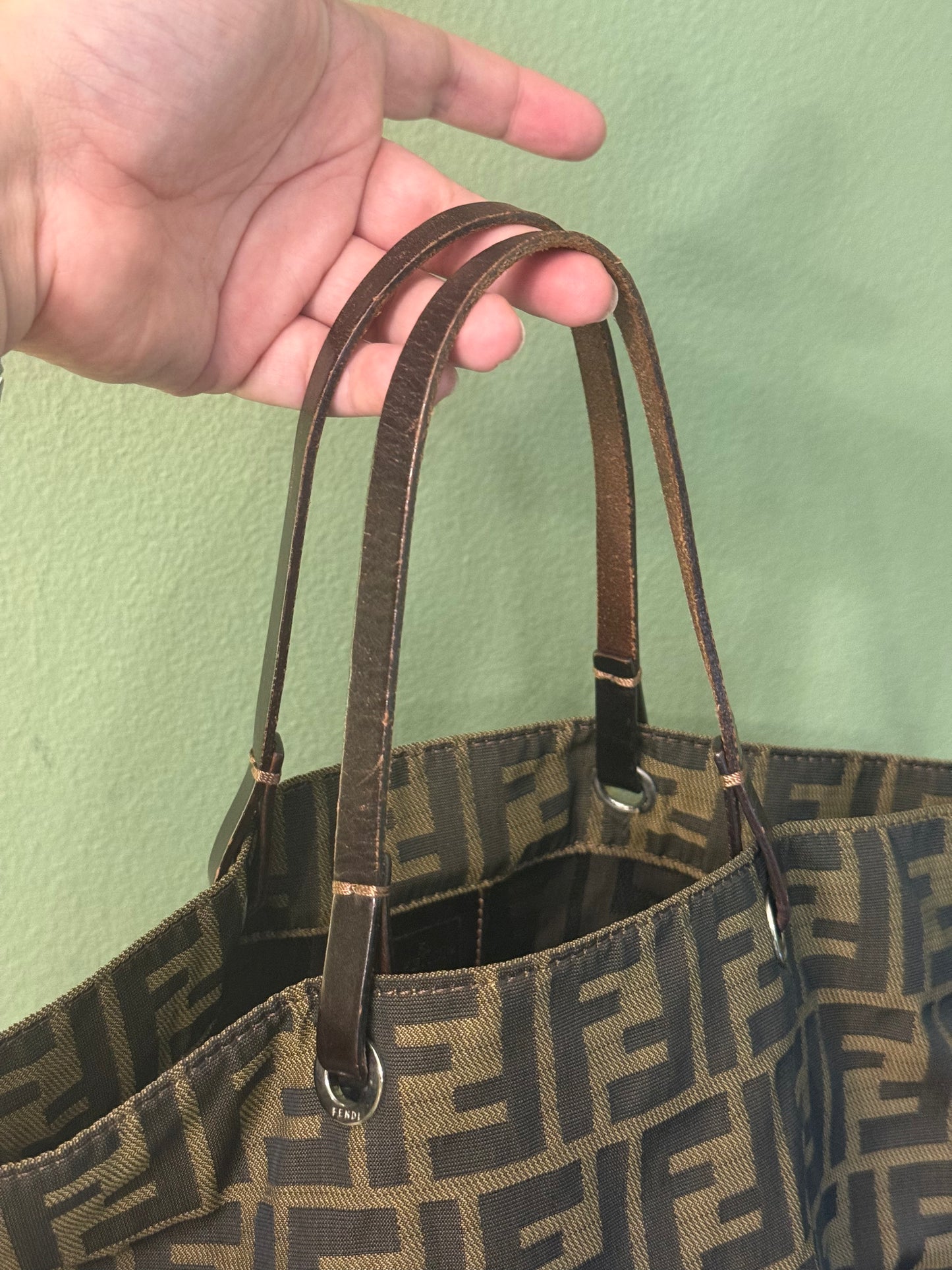 FENDI ZUCCA SMALL SHOPPING TOTE