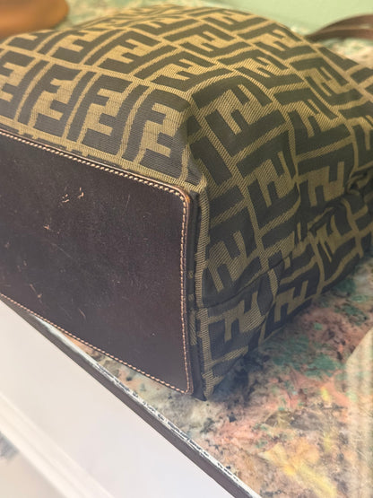 FENDI ZUCCA SMALL SHOPPING TOTE