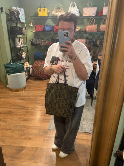 FENDI ZUCCA SMALL SHOPPING TOTE