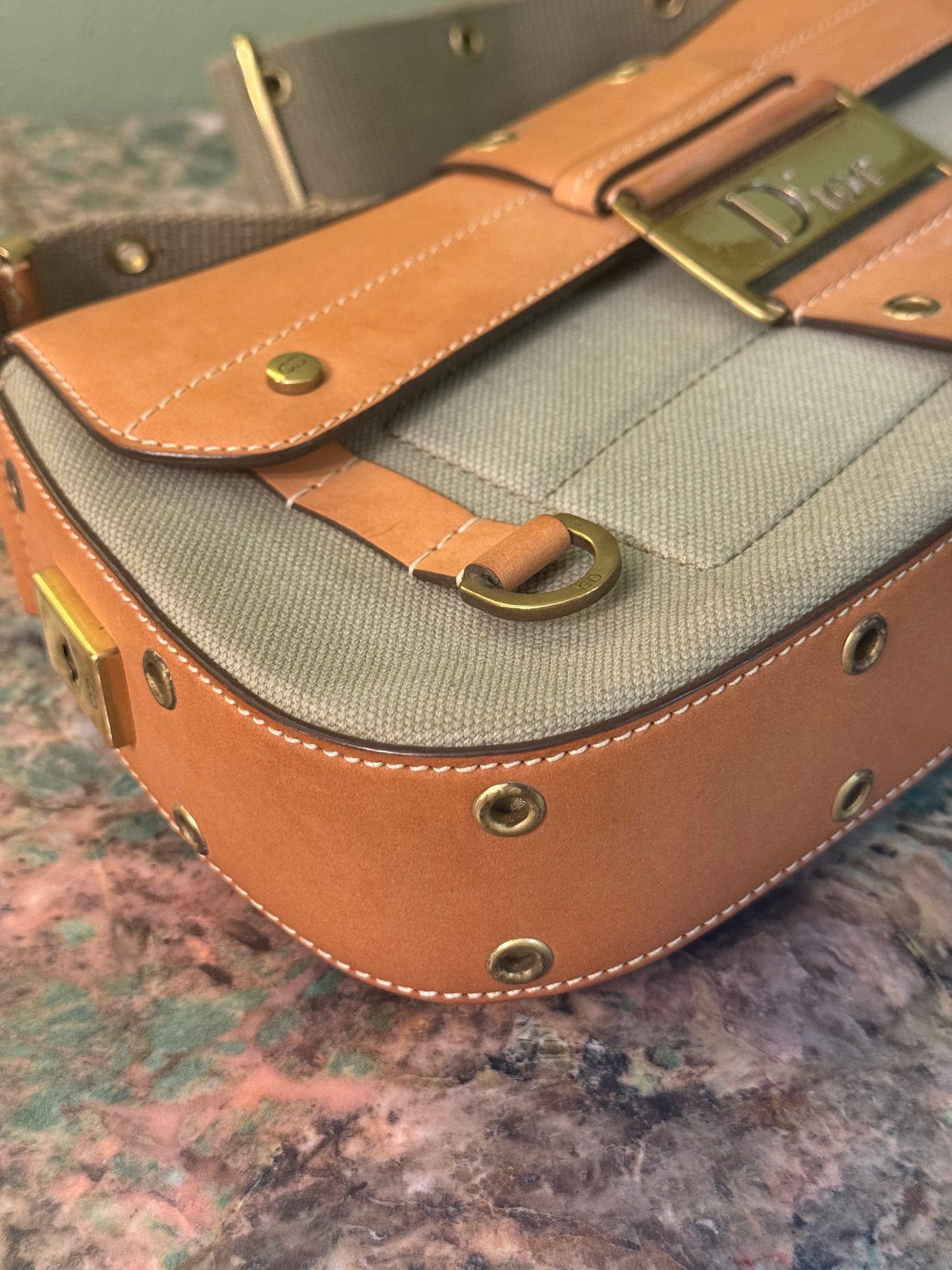 DIOR BEIGE COLUMBUS SHOULDER BAG