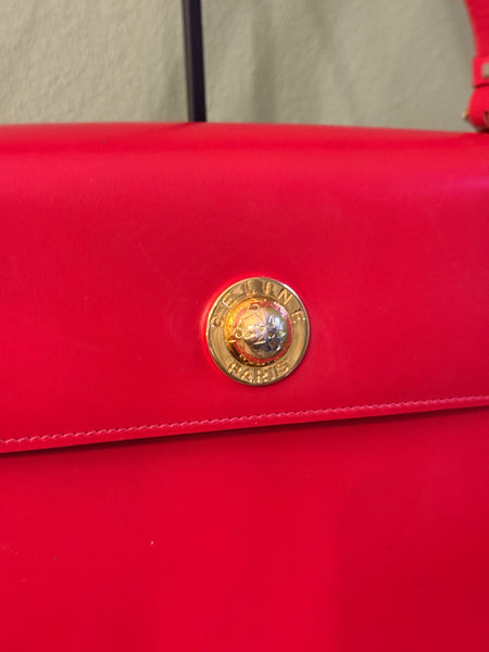 CELINE RED BOX VINTAGE SHOULDER BAG