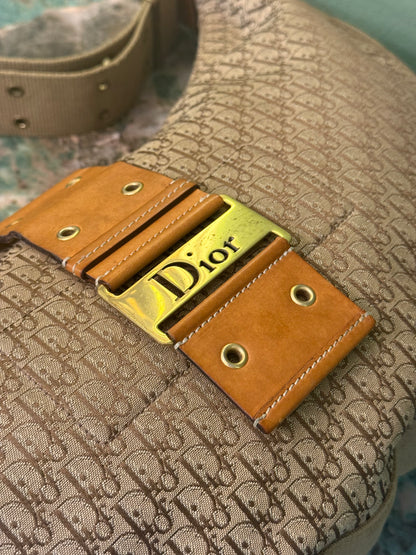 DIOR BEIGE OBLIQUE HALF MOON STREET CHIC CROSSBODY BAG