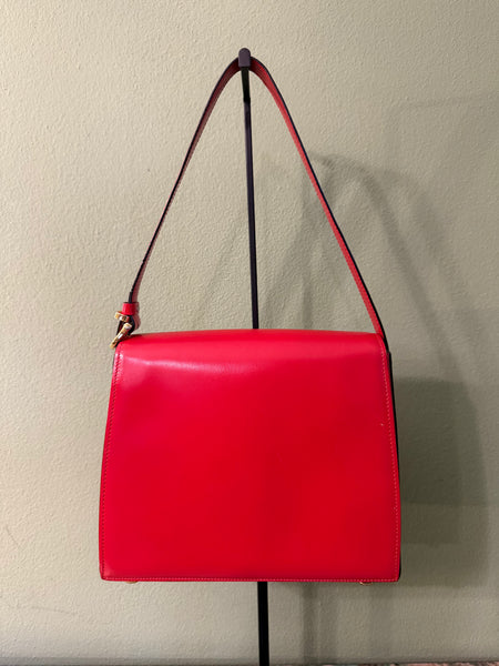 CELINE RED BOX VINTAGE SHOULDER BAG