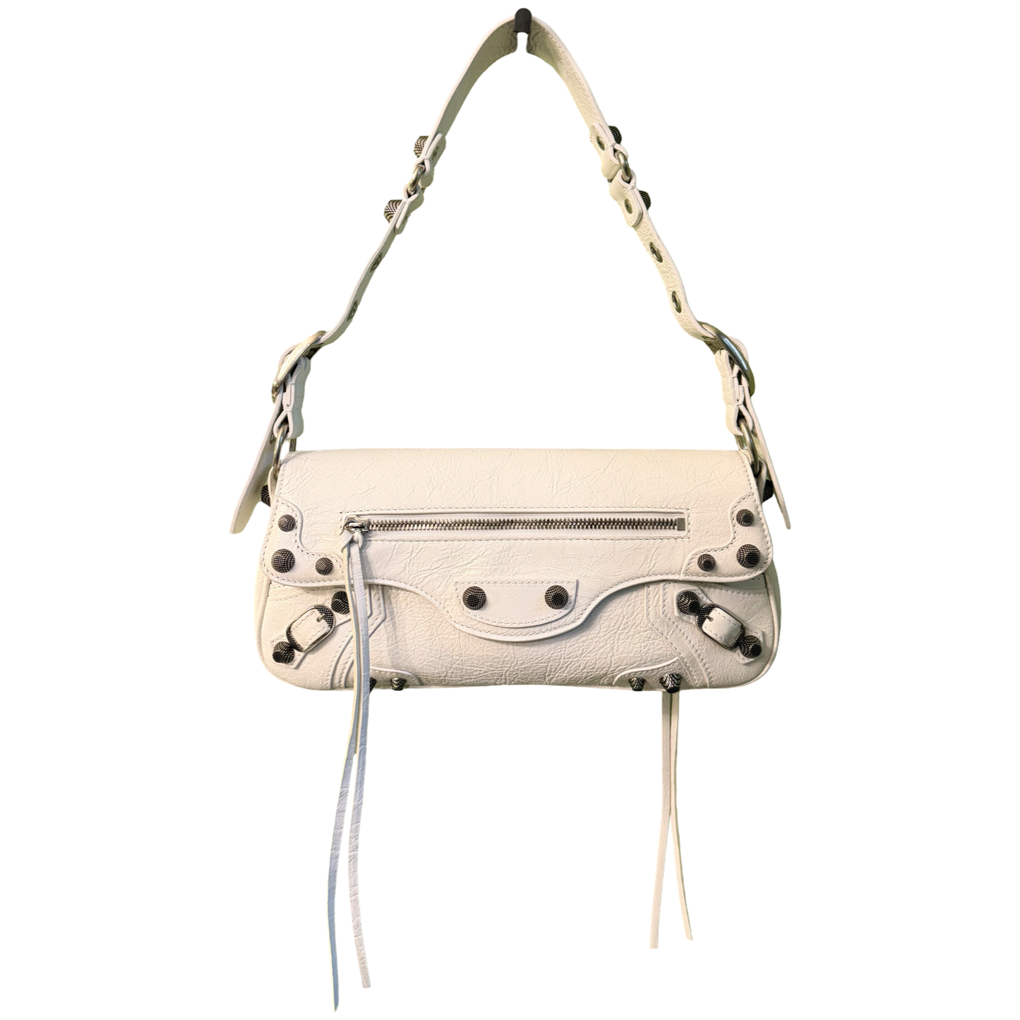 BALENCIAGA WHITE LE CAGOLE SLING SHOULDER BAG