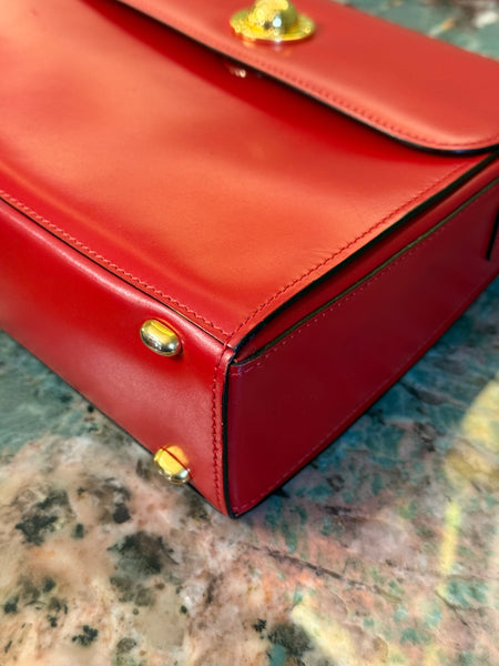 CELINE RED BOX VINTAGE SHOULDER BAG