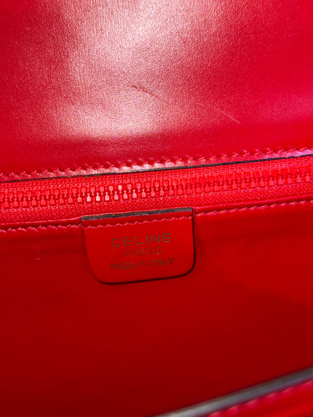 CELINE RED BOX VINTAGE SHOULDER BAG