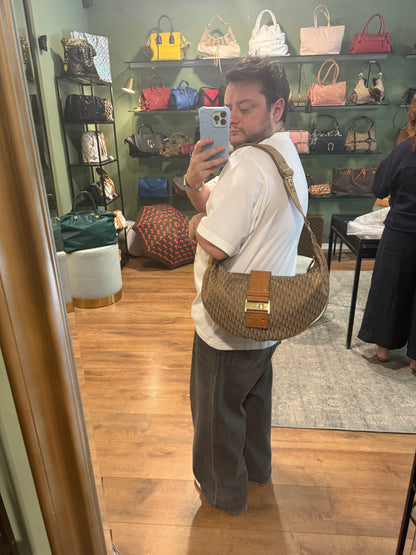 DIOR BEIGE OBLIQUE HALF MOON STREET CHIC CROSSBODY BAG