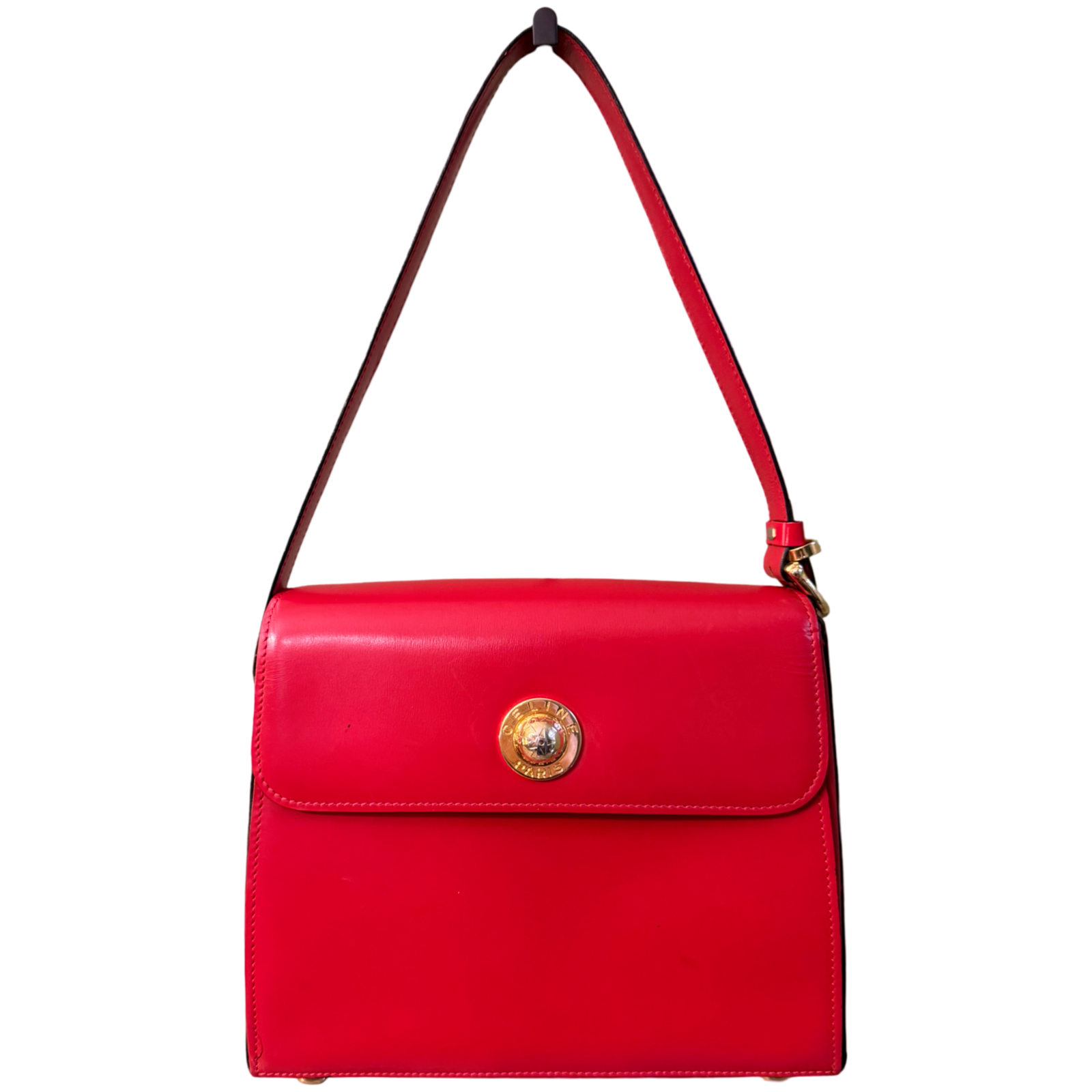 CELINE RED BOX VINTAGE SHOULDER BAG