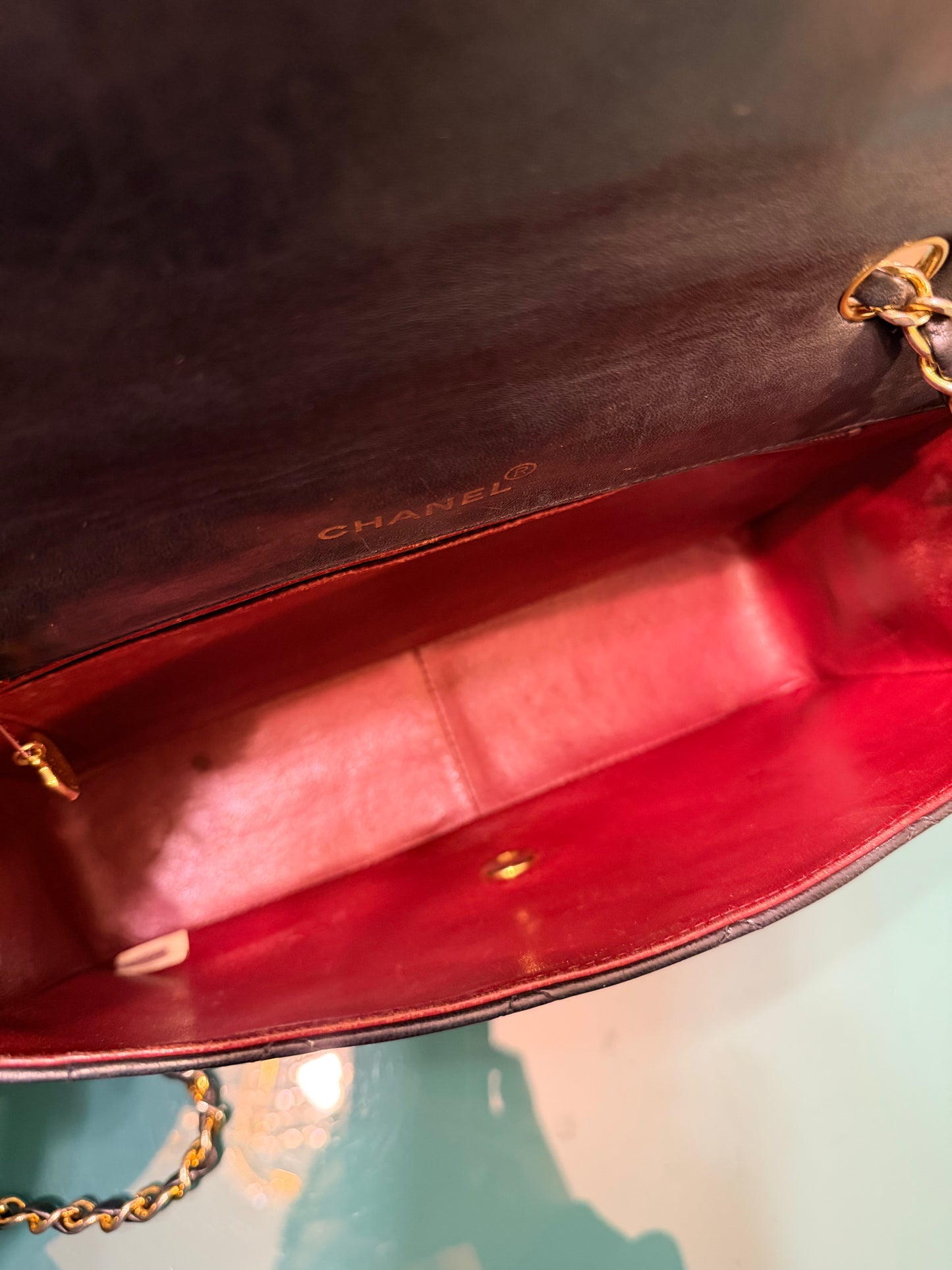 CHANEL DARK NAVY LAMBSKIN MEDIUM DIANA CROSSBODY BAG