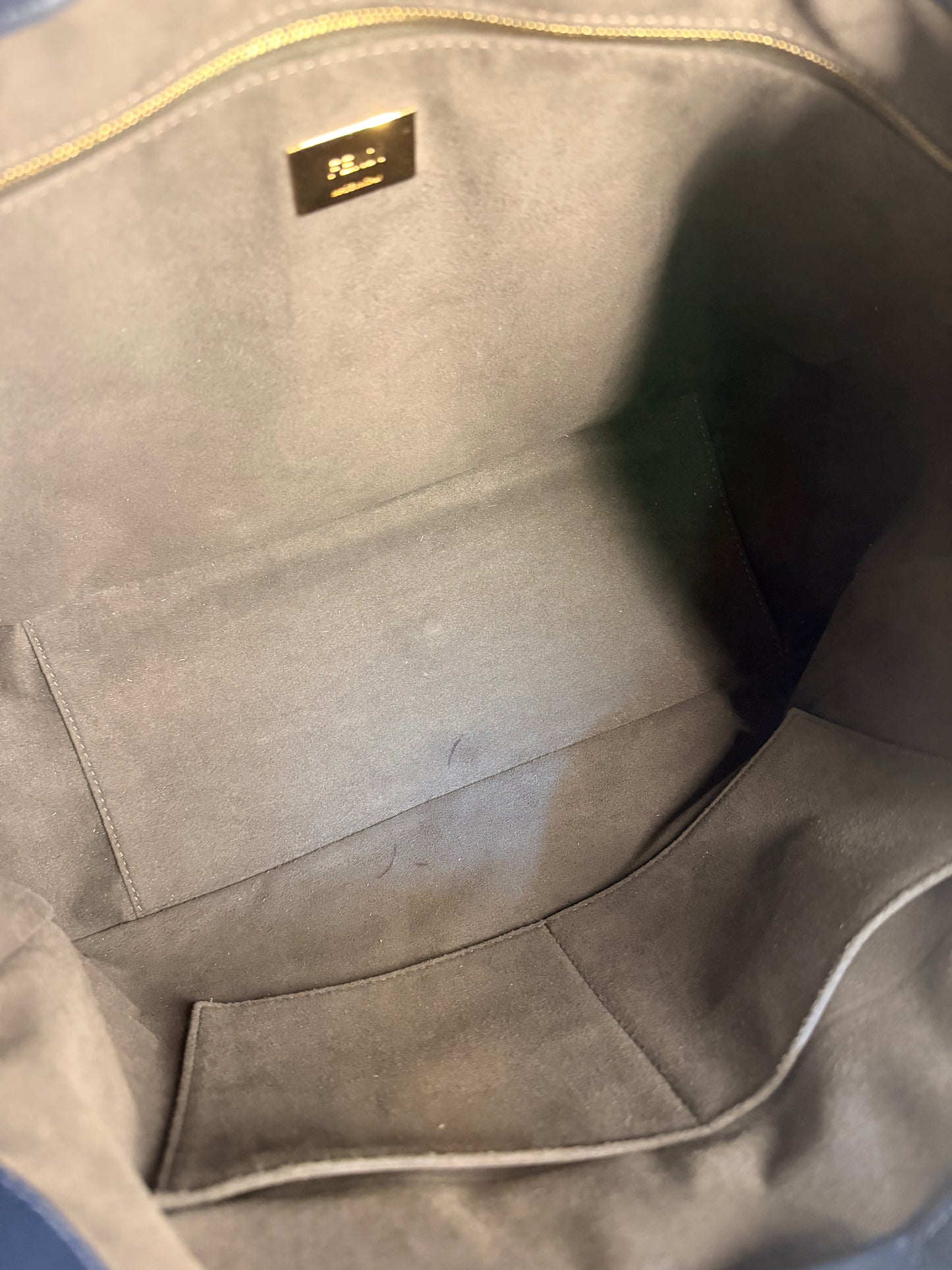 FENDI NAVY BLUE TWIN TOTE HANDBAG