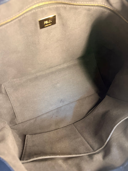 FENDI NAVY BLUE TWIN TOTE HANDBAG