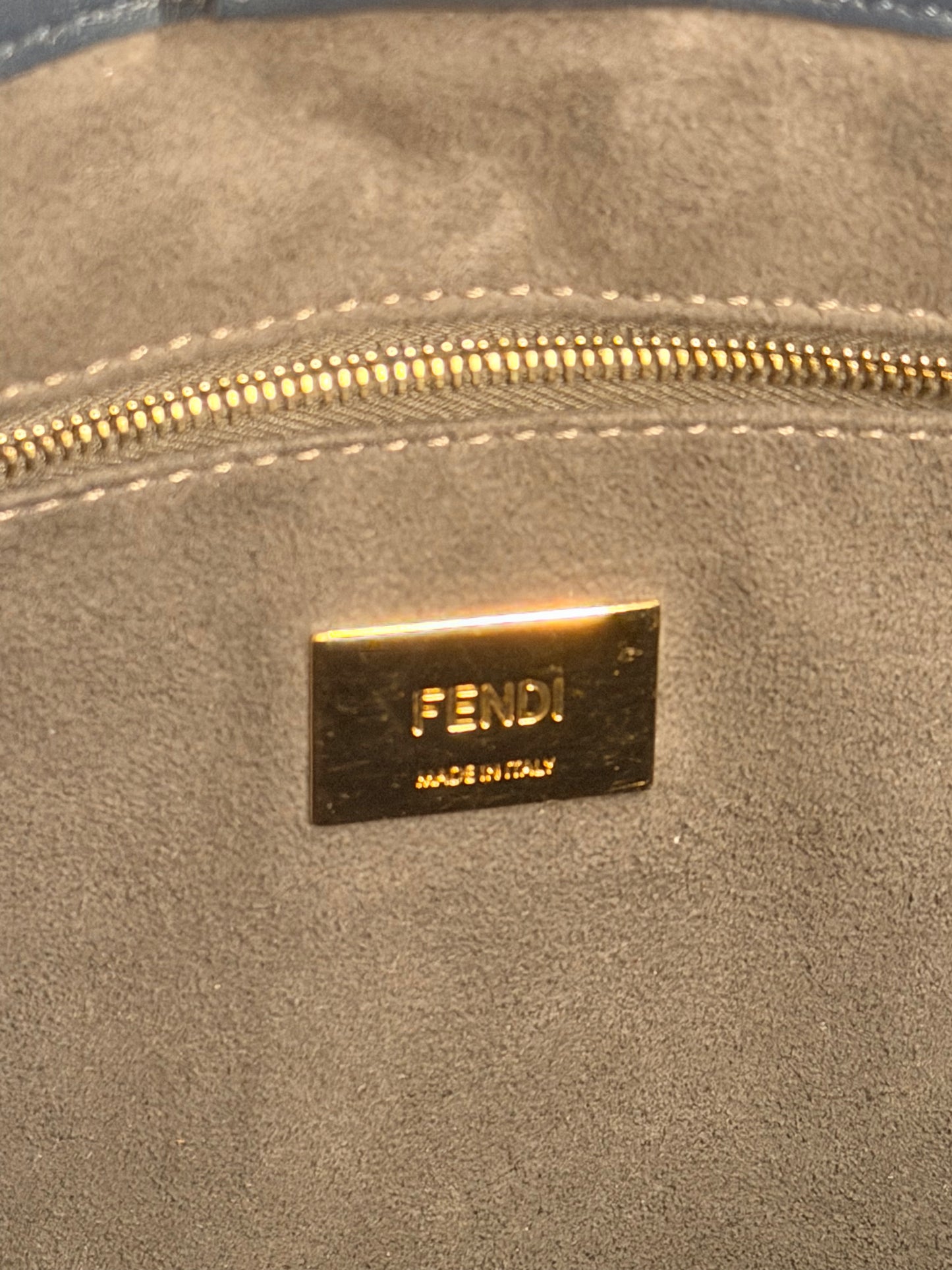 FENDI NAVY BLUE TWIN TOTE HANDBAG