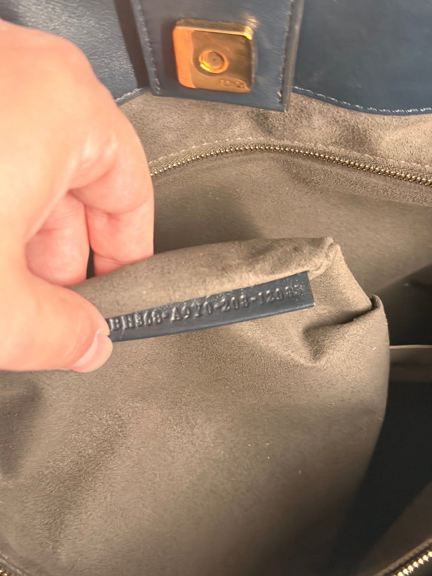FENDI NAVY BLUE TWIN TOTE HANDBAG