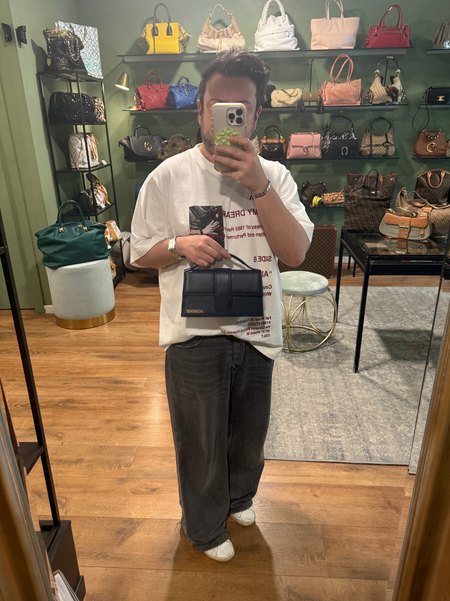 JAQUEMUS NAVY LE GRAND BAMBINO CROSSBODY BAG