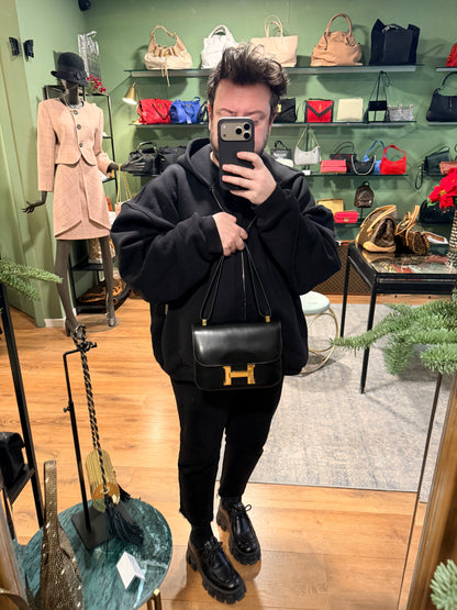 HERMÈS BLACK BOX CALF CONSTANCE 23 SHOULDER BAG