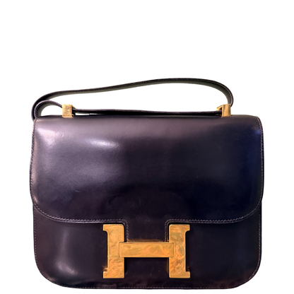 HERMÈS BLACK BOX CALF CONSTANCE 23 SHOULDER BAG