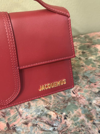 JAQUEMUS BURGUNDY LE GRAND BAMBINO CROSSBODY BAG