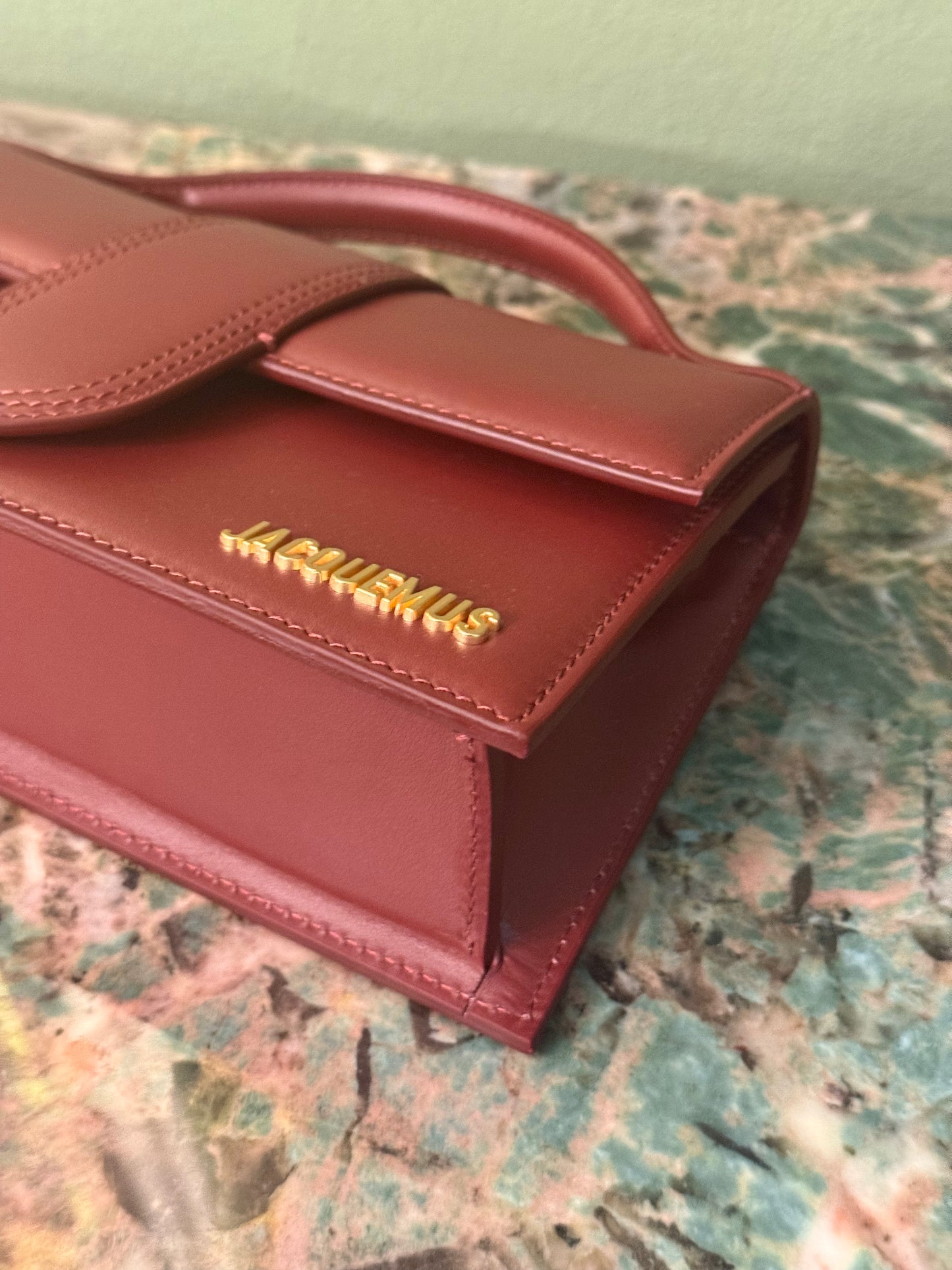 JAQUEMUS BURGUNDY LE GRAND BAMBINO CROSSBODY BAG