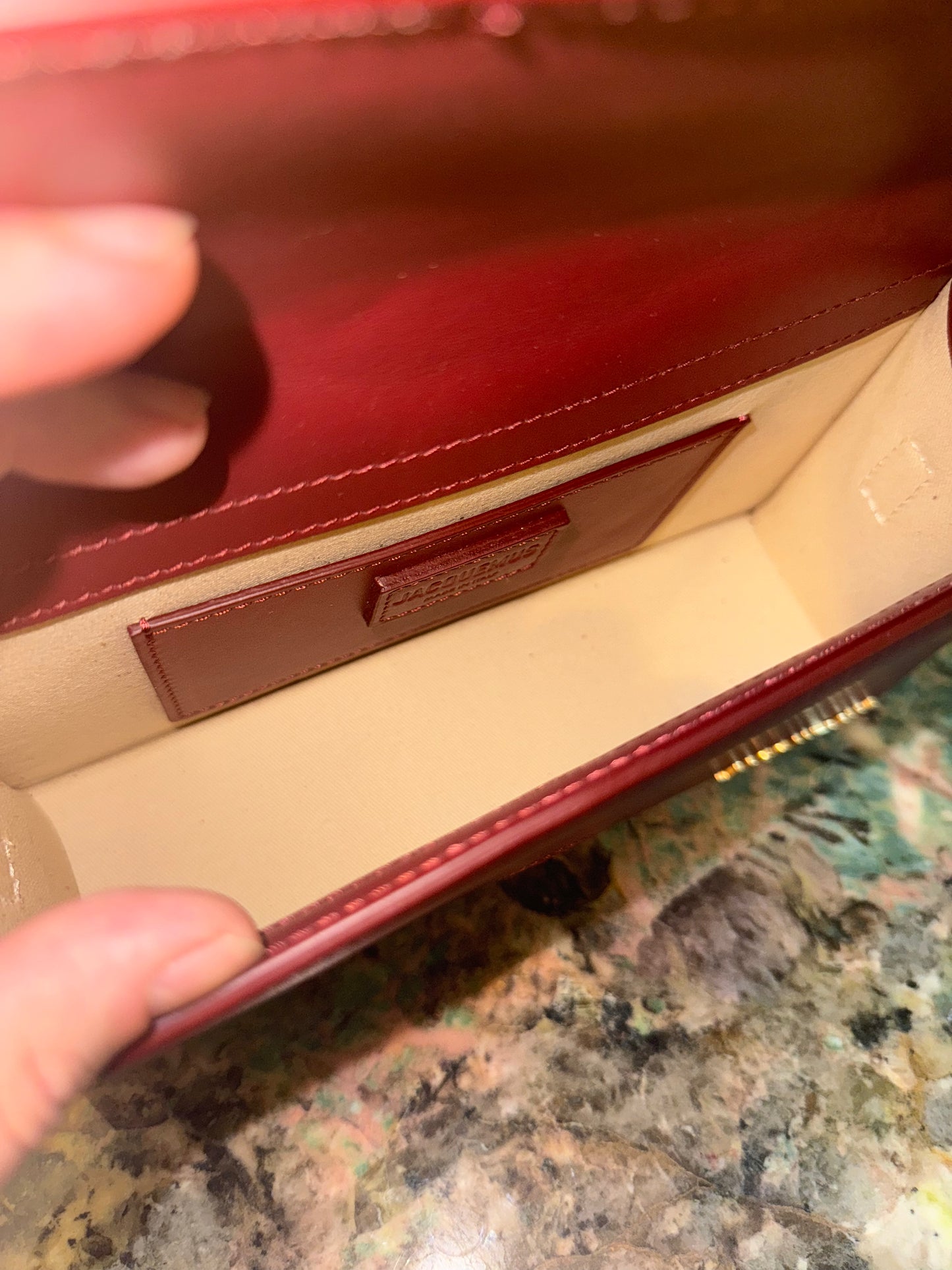 JAQUEMUS BURGUNDY LE GRAND BAMBINO CROSSBODY BAG