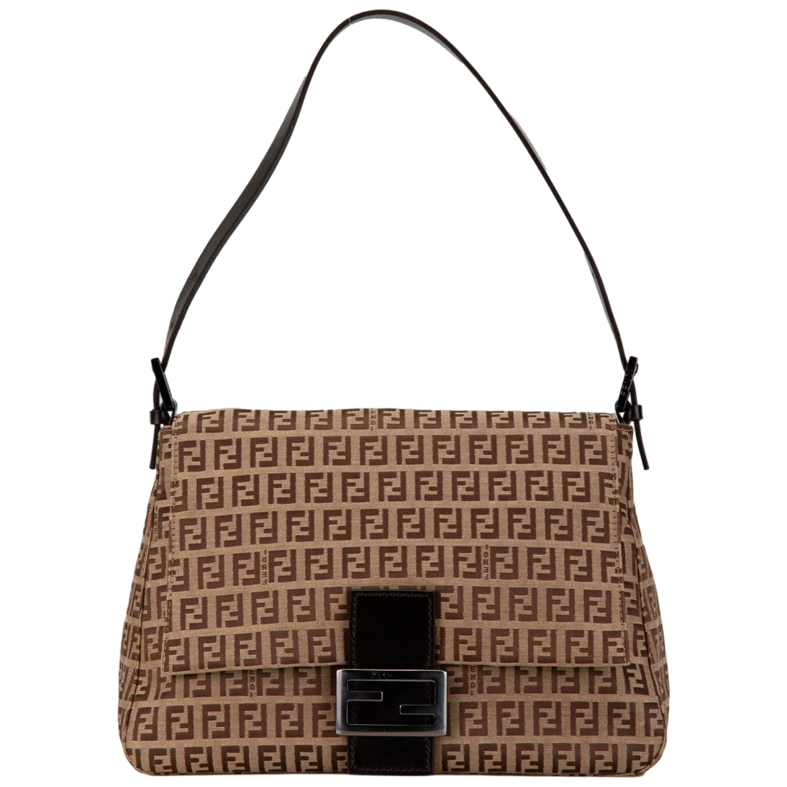 FENDI BROWN ZUCCHINO MAMA BAGUETTE SHOULDER BAG