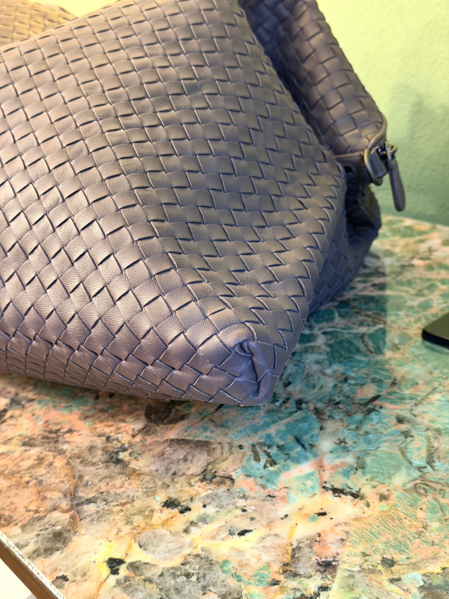 BOTTEGA VENETA GRAY LARGE CONVERTIBLE TOTE BAG