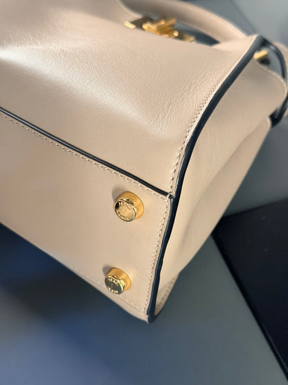 FENDI TAUPE SMALL PEEKABOO ESSENTIALLY HANDBAG