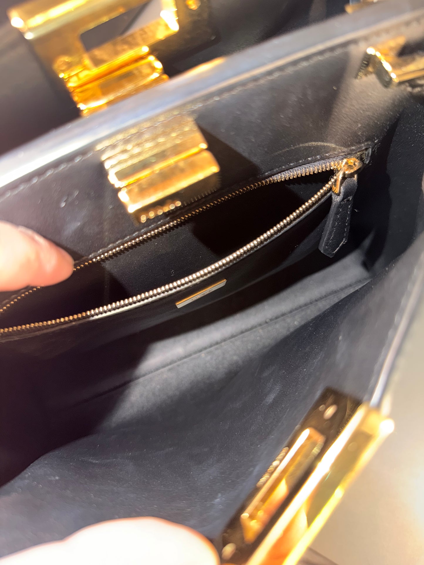 FENDI TAUPE SMALL PEEKABOO ESSENTIALLY HANDBAG