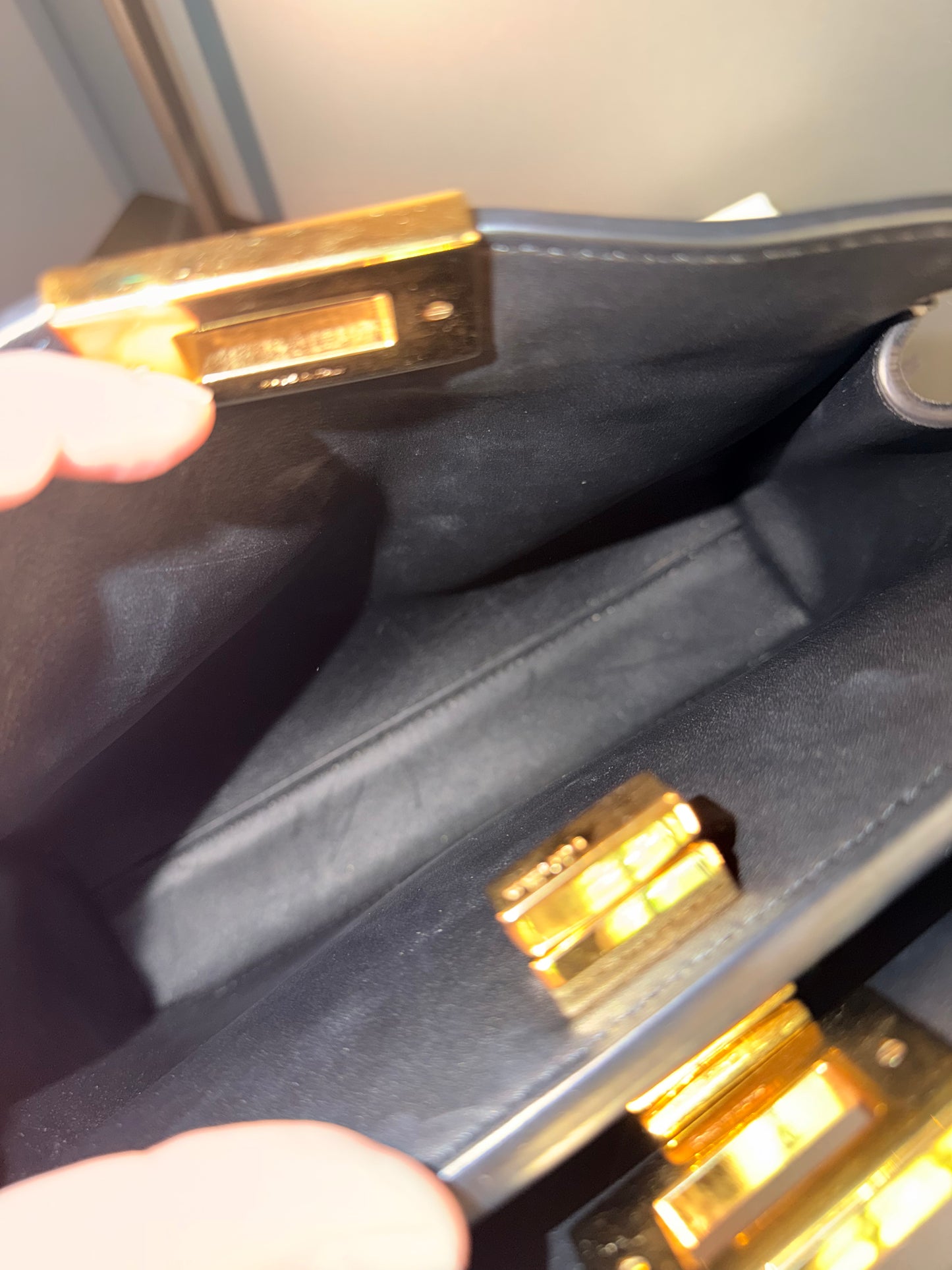 FENDI TAUPE SMALL PEEKABOO ESSENTIALLY HANDBAG
