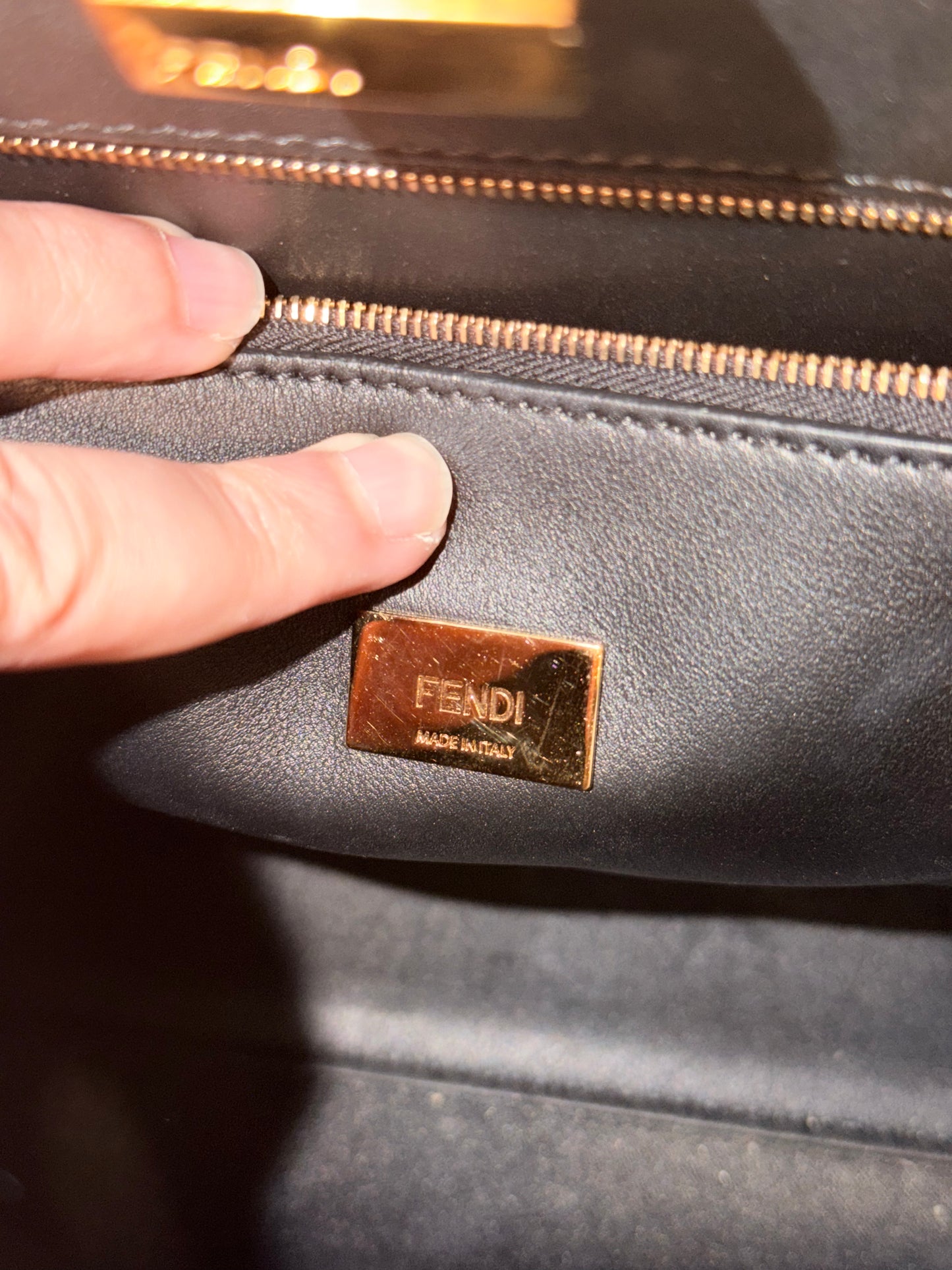 FENDI TAUPE SMALL PEEKABOO ESSENTIALLY HANDBAG