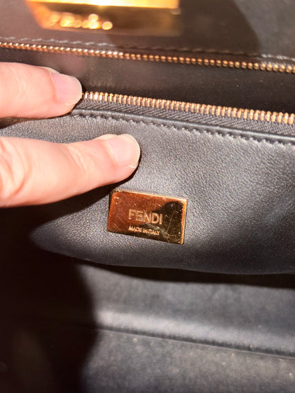 FENDI TAUPE SMALL PEEKABOO ESSENTIALLY HANDBAG