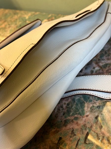 DIOR WHITE BAUDRIER LARGE SADDLE SHOULDER BAG