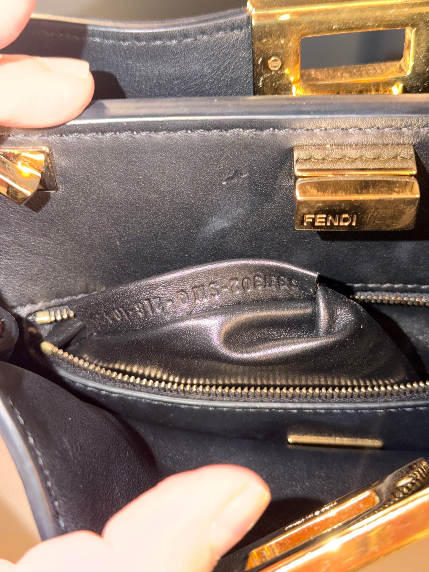 FENDI TAUPE SMALL PEEKABOO ESSENTIALLY HANDBAG