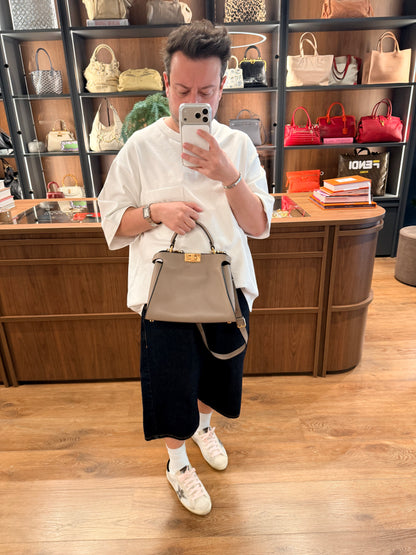 FENDI TAUPE SMALL PEEKABOO ESSENTIALLY HANDBAG